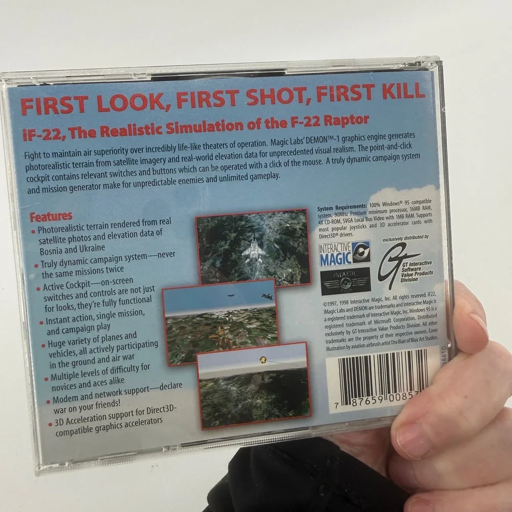 iF-22‎ The Realistic Simulation of the F-22 Raptor PC Windows 95 1997 2-Disc Set